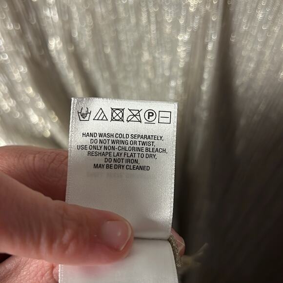 ANTHROPOLOGIE VANESSA VIRGINIA METALLIC FLUTTER SLEEVE TOP Small - Picture 6 of 7